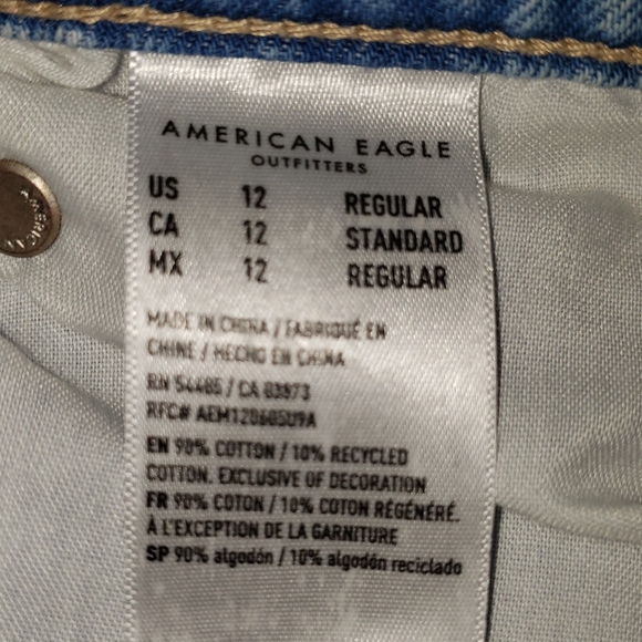 American Eagle Dreamy Drape Super High Waisted Baggy Wide Leg Jeans Size 12 - Picture 7 of 9